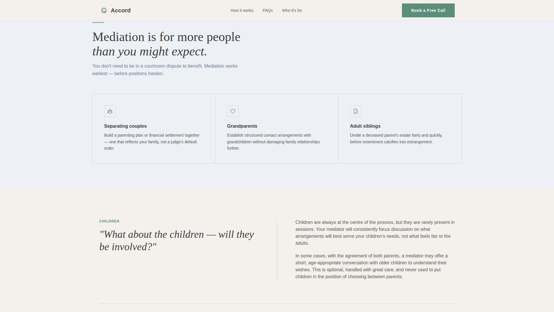 Accord - Trusted Familymediation Landing Page Template