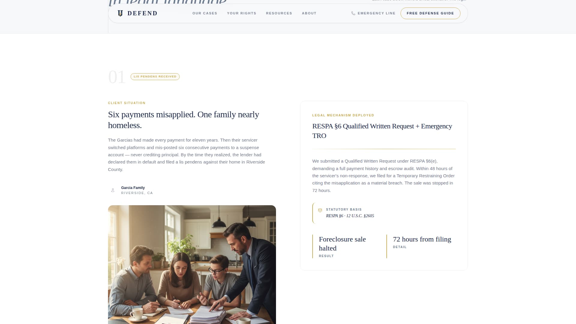 Defend - Authoritative Foreclosure Landing Page Template