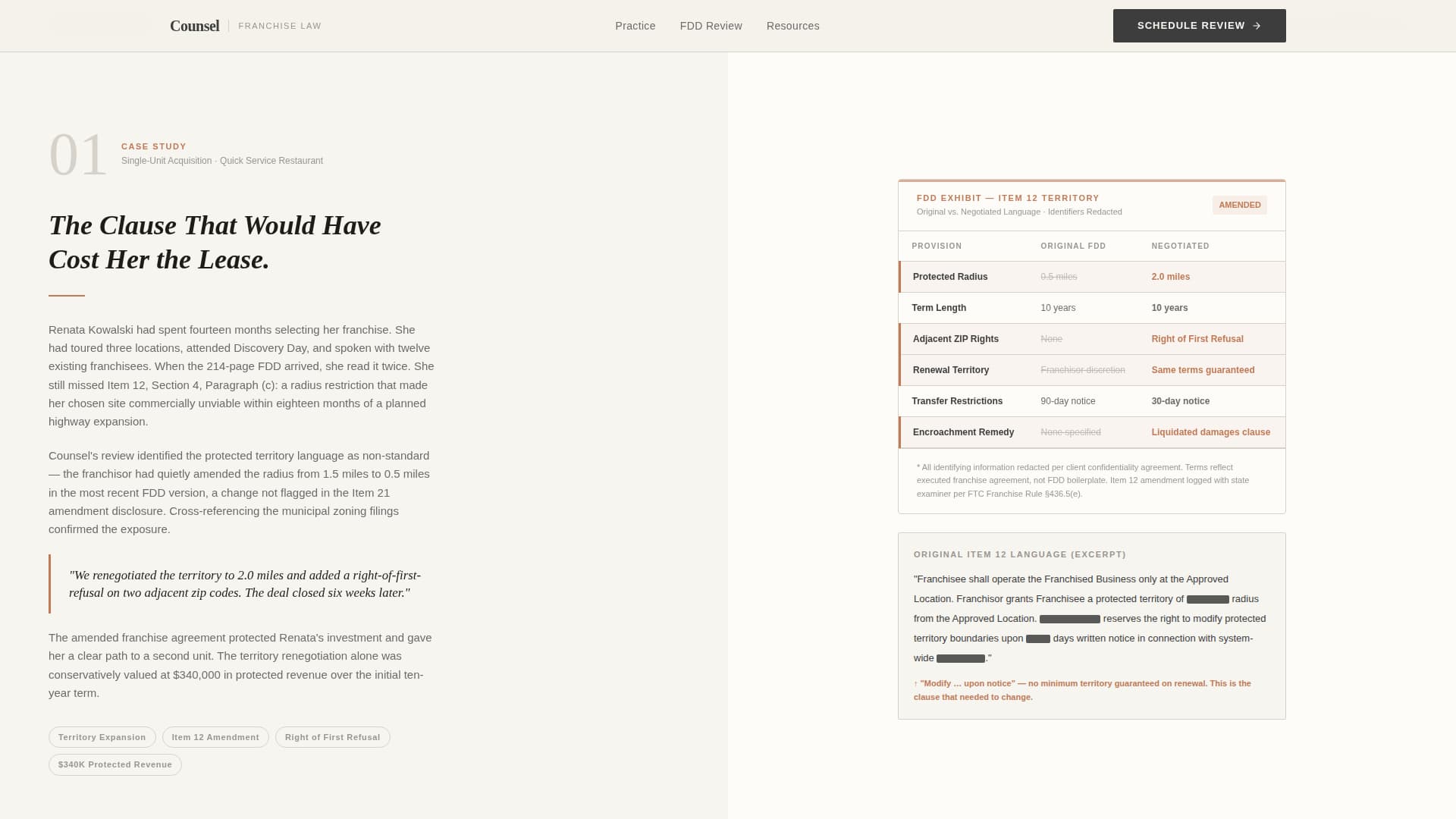 Counsel - Authoritative Franchiselaw Landing Page Template