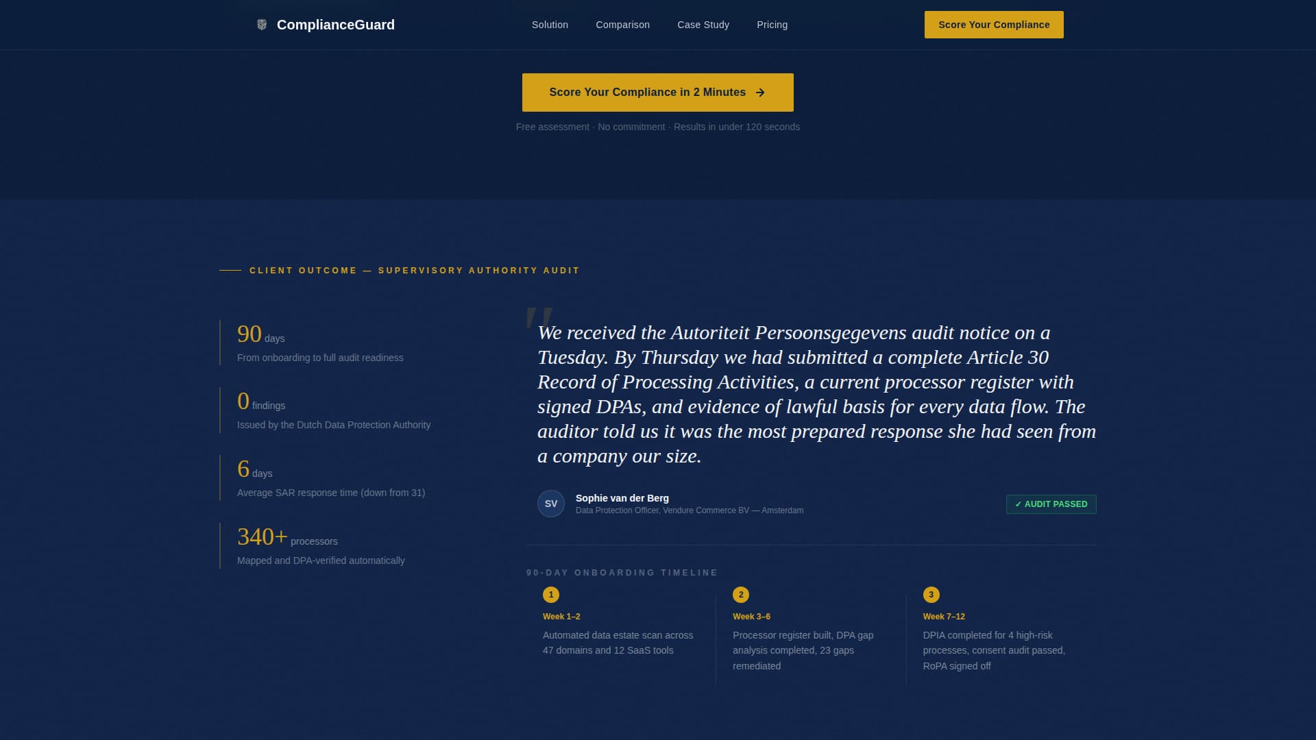 Comply - Authoritative GDPR Landing Page Template