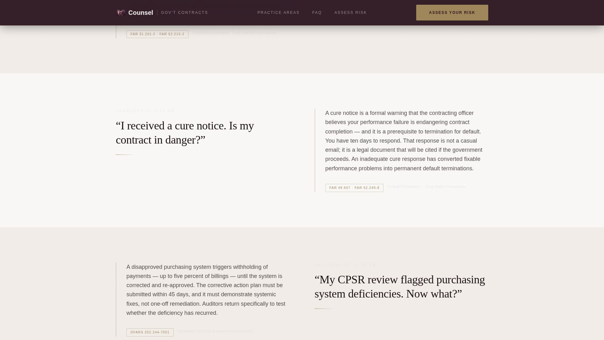 Counsel - Authoritative Governmentcontracts Landing Page Template