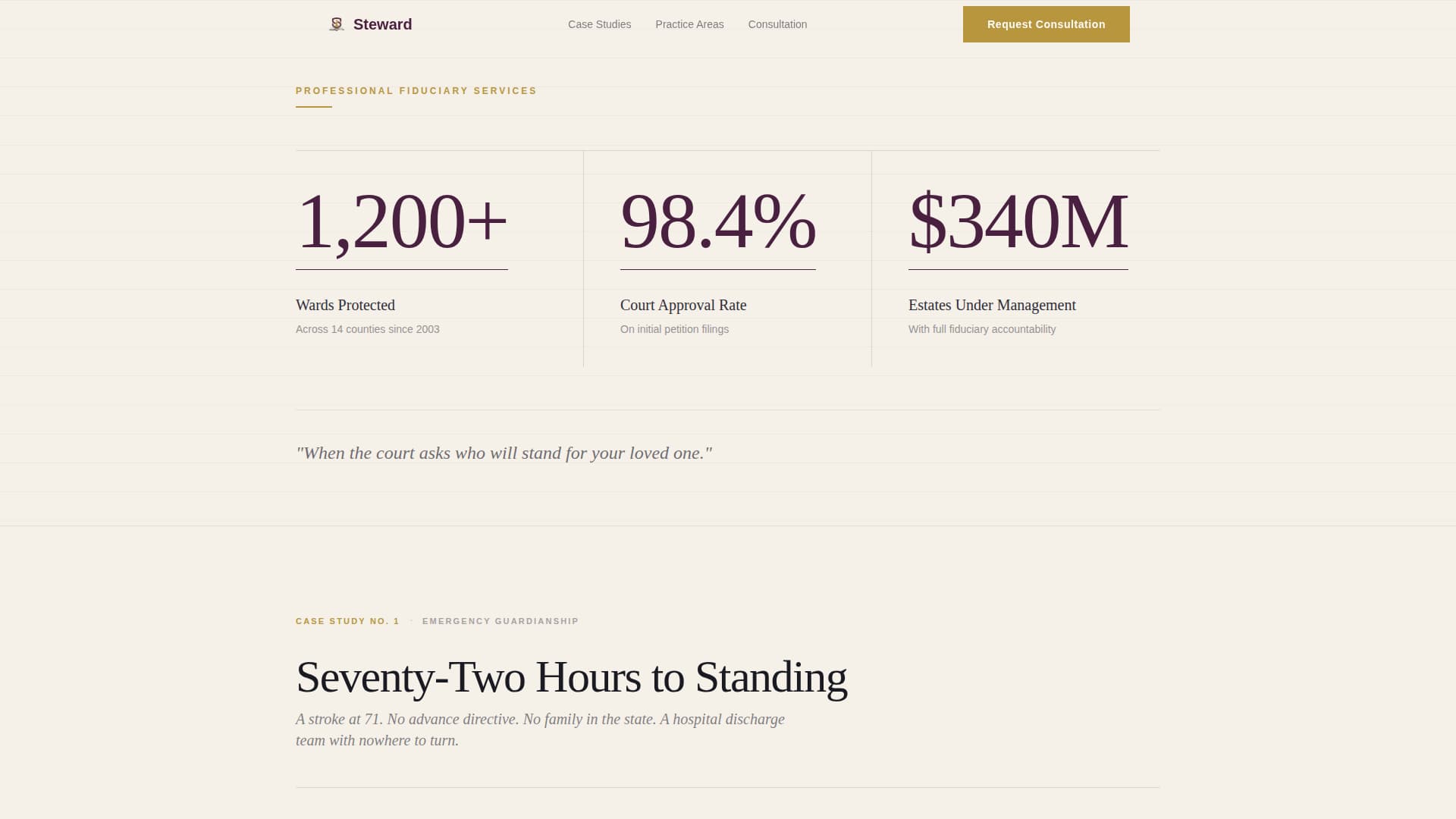 Steward - Trusted Guardianship Landing Page Template