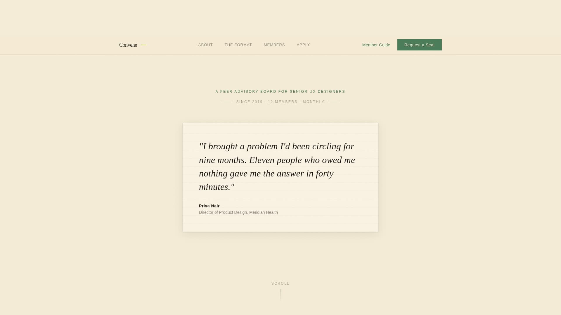 Convene - Curated Uxdesigners Landing Page Template