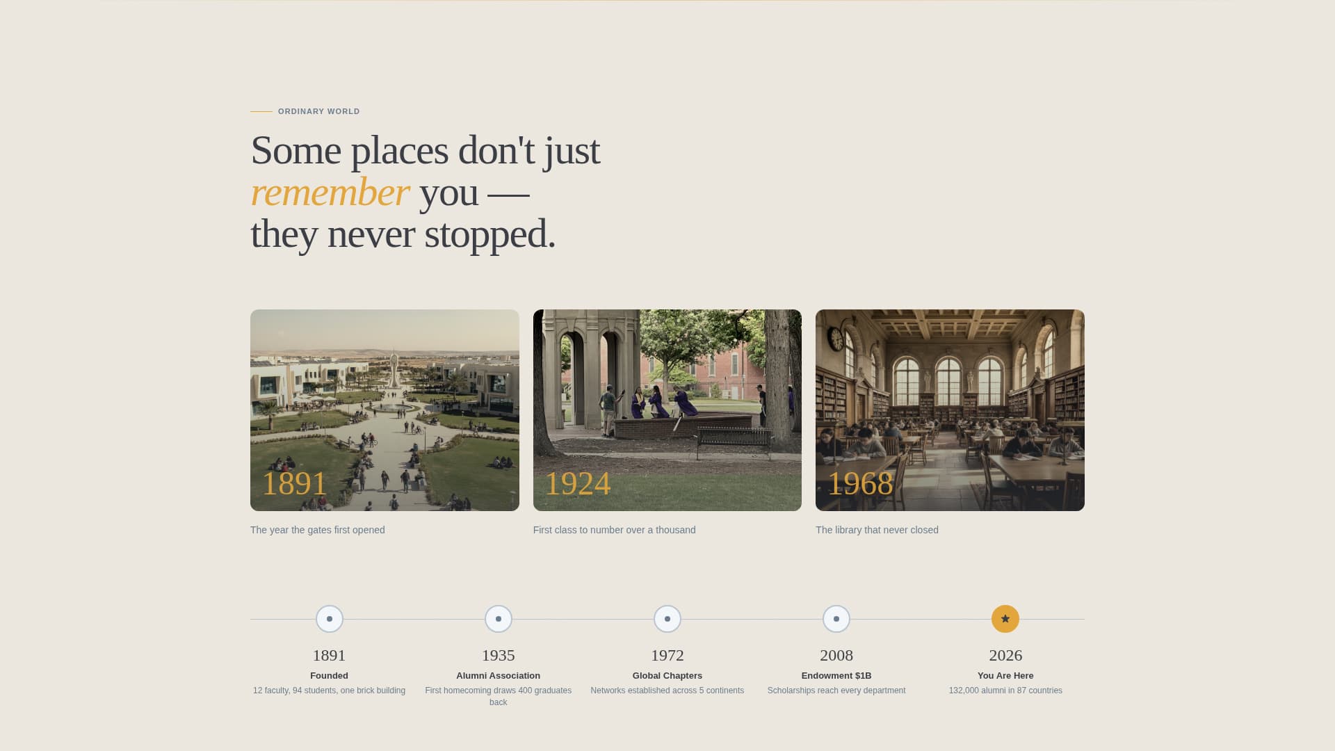 Reunite - Inspiring Alumni Landing Page Template