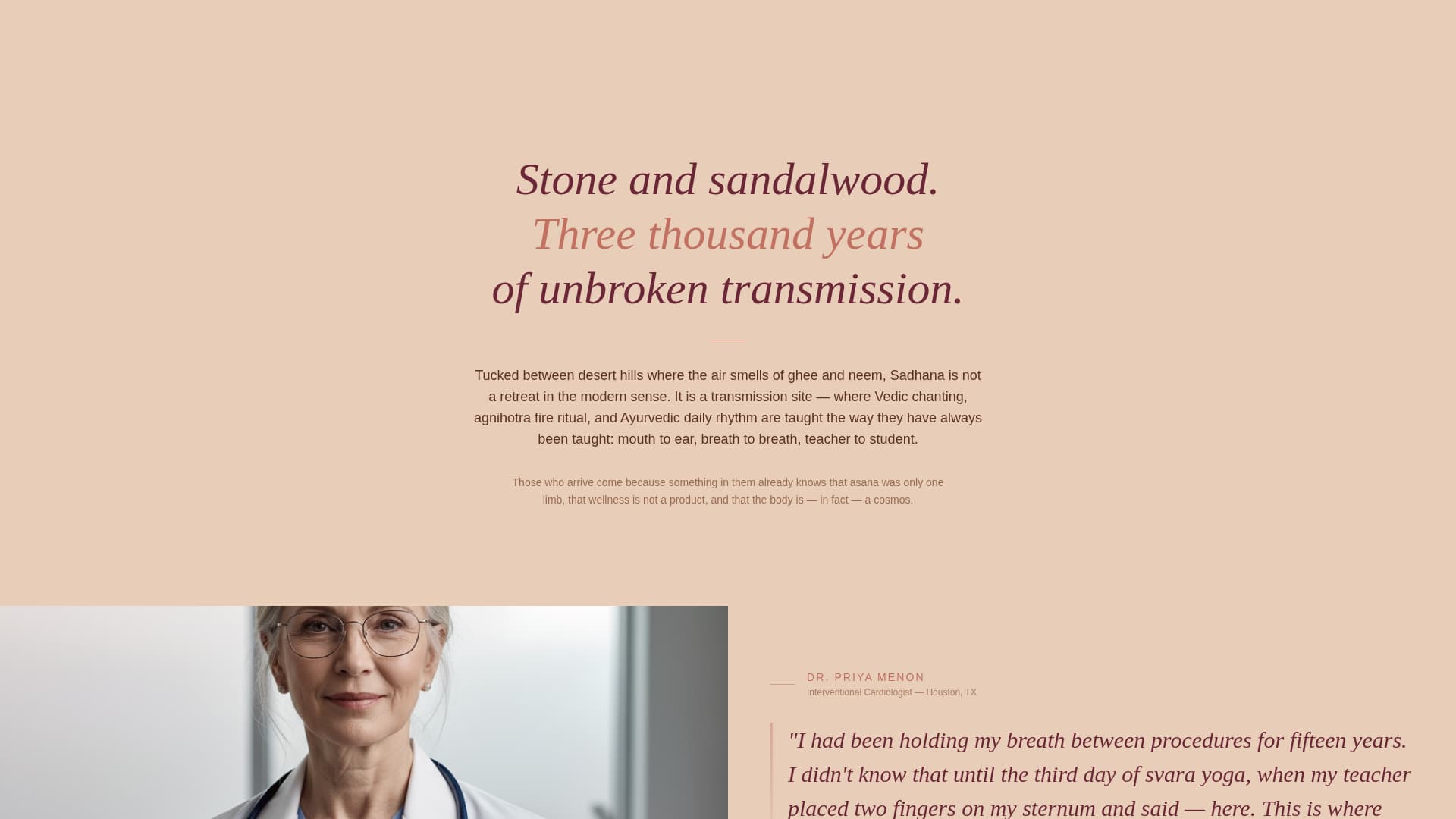 Sadhana - Sacred Vedic Landing Page Template