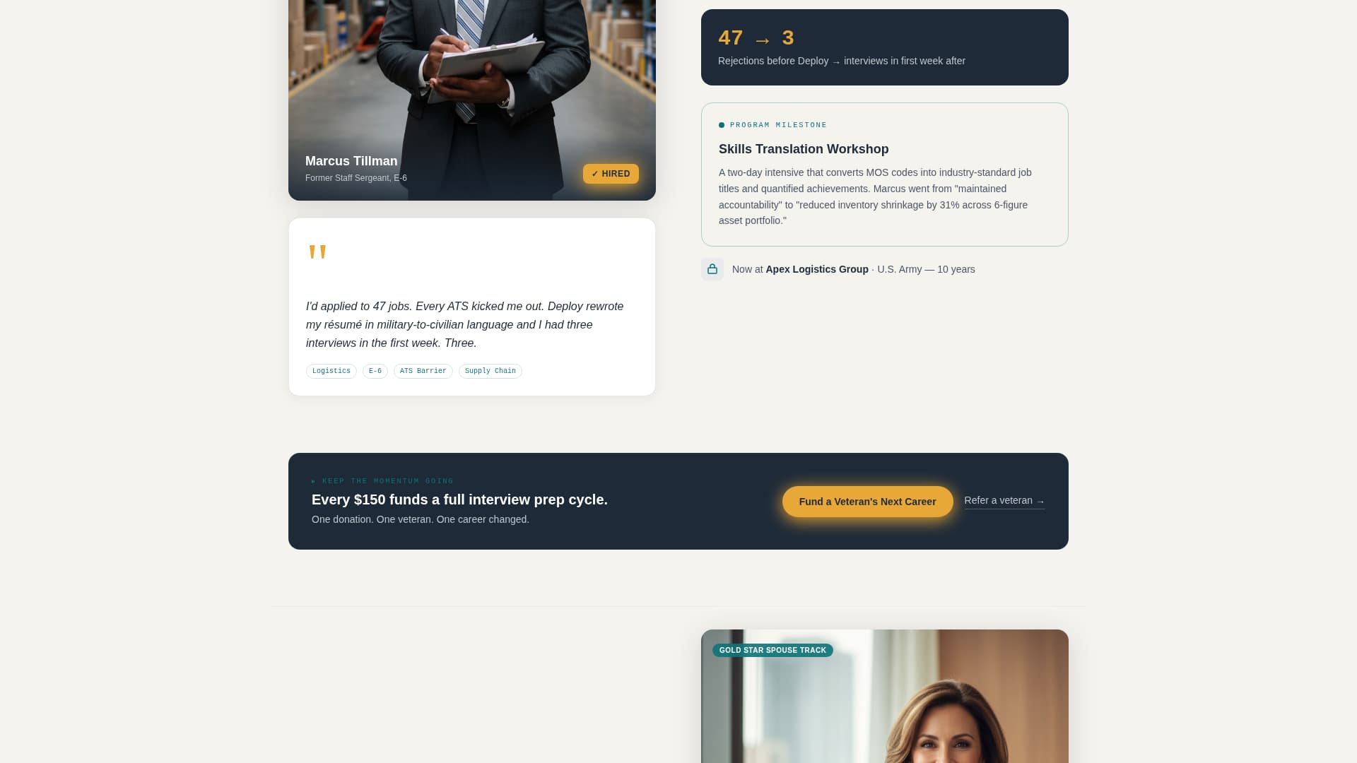 Deploy - Empowering Veteranemployment Landing Page Template