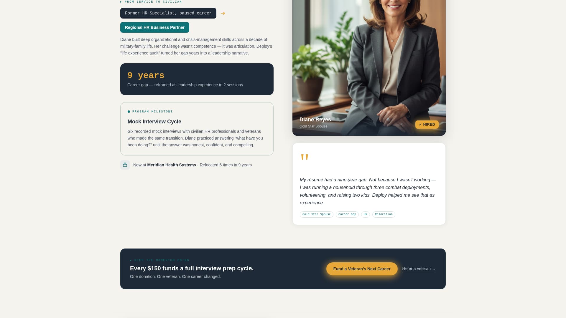 Deploy - Empowering Veteranemployment Landing Page Template