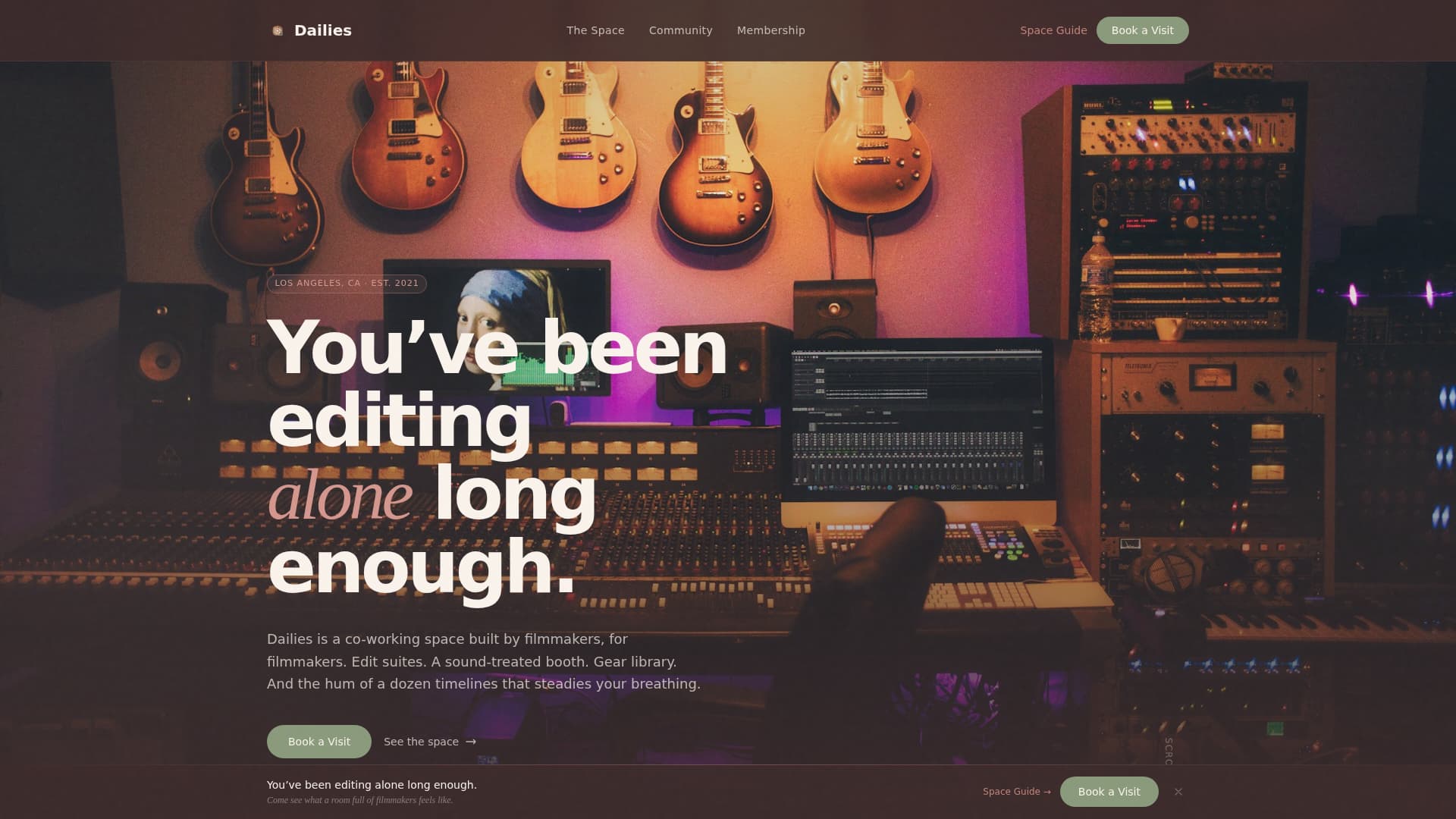 Dailies - Cinematic Filmmaker Landing Page Template