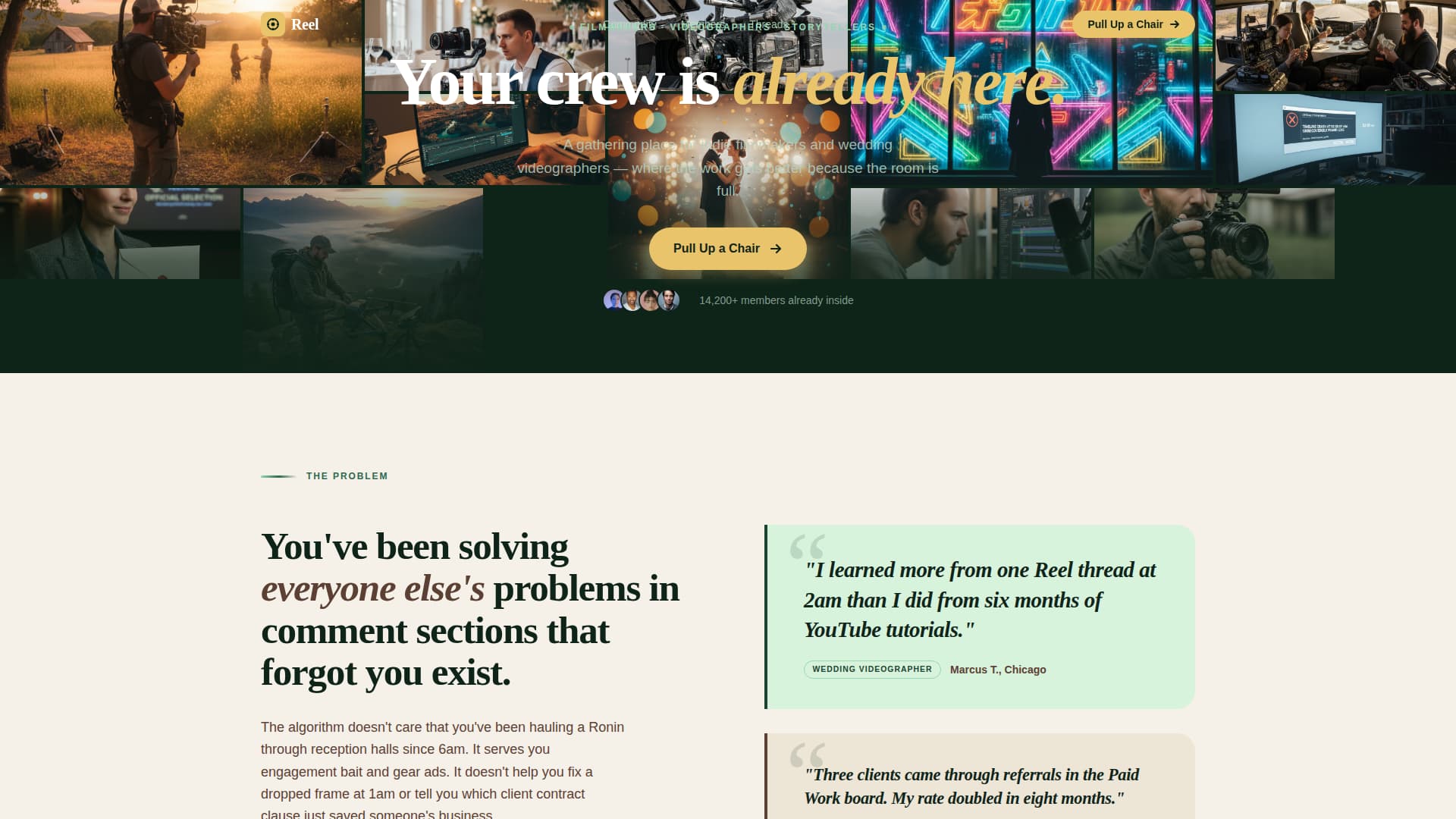 Reel - Cinematic Filmmakers Landing Page Template