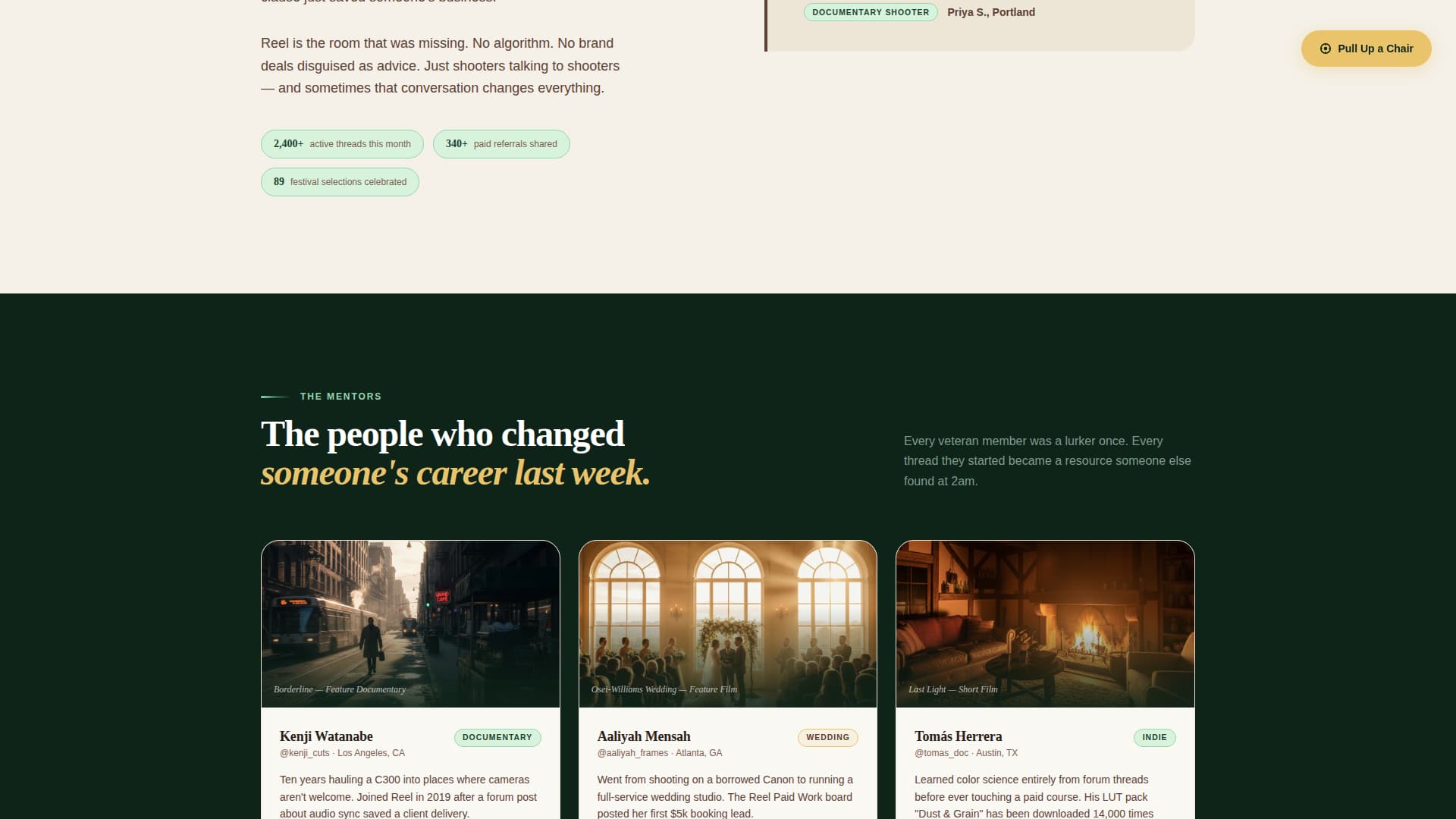 Reel - Cinematic Filmmakers Landing Page Template