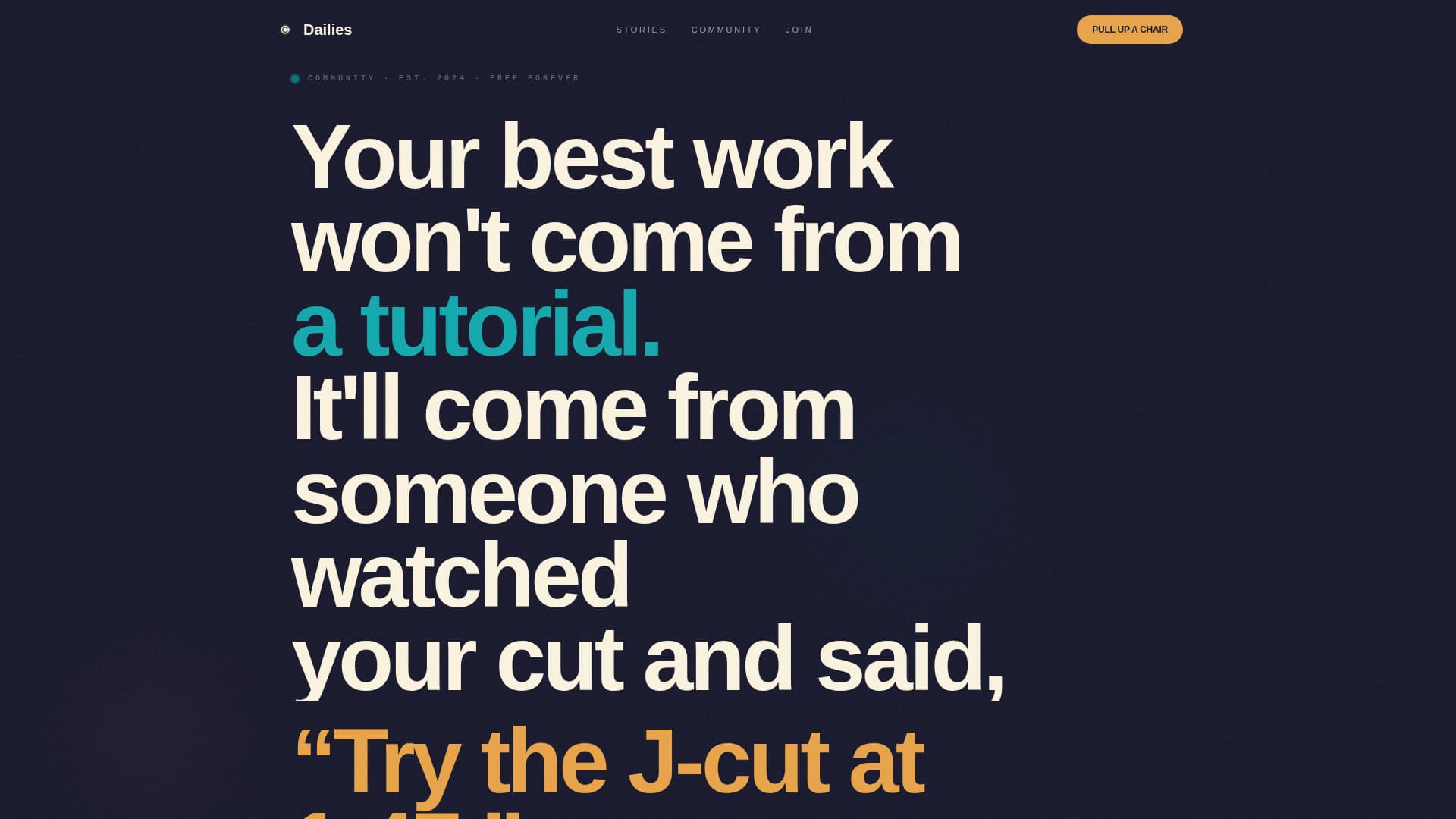 Dailies - Vibrant Filmmaker Landing Page Template