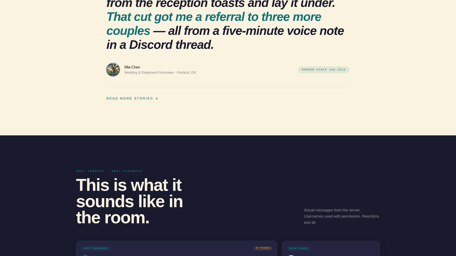 Dailies - Vibrant Filmmaker Landing Page Template