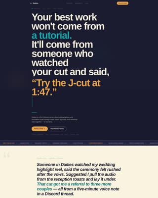 Dailies - Vibrant Filmmaker Landing Page Template