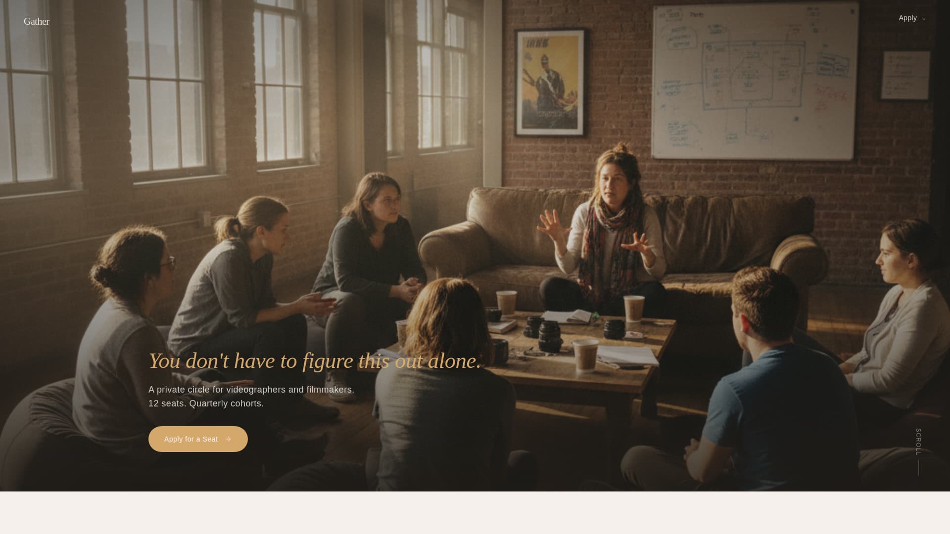 Gather - Restorative Filmmakers Landing Page Template