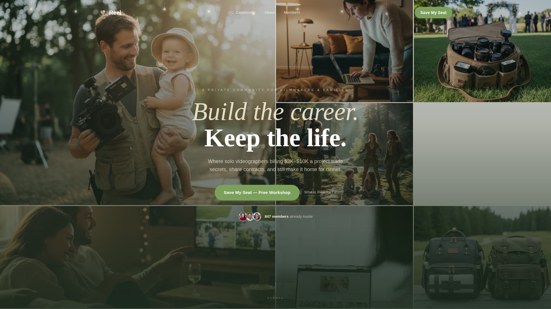 Reel - Heartfelt Filmmakers Landing Page Template