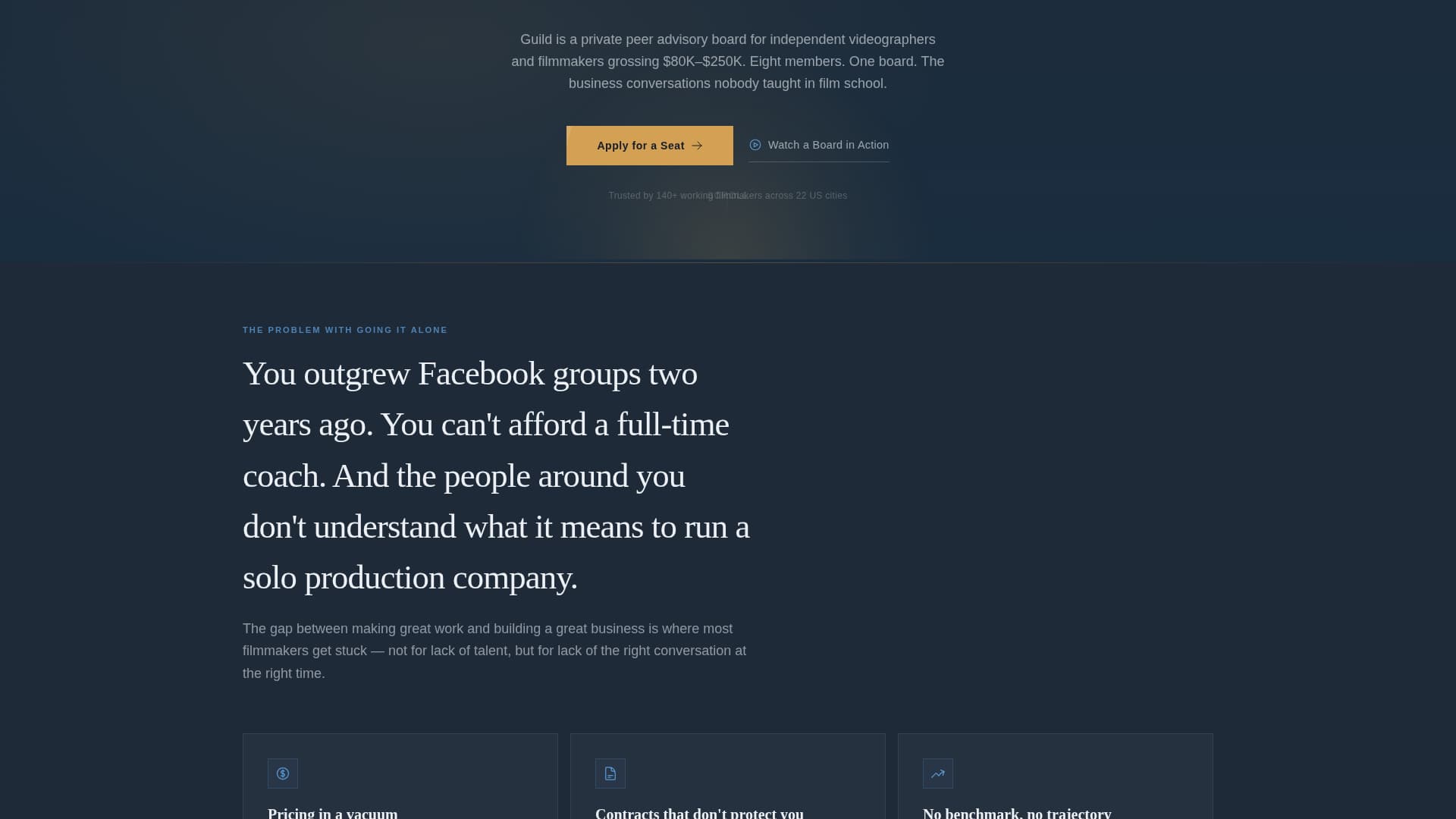 Guild - Powerful Filmmakers Landing Page Template