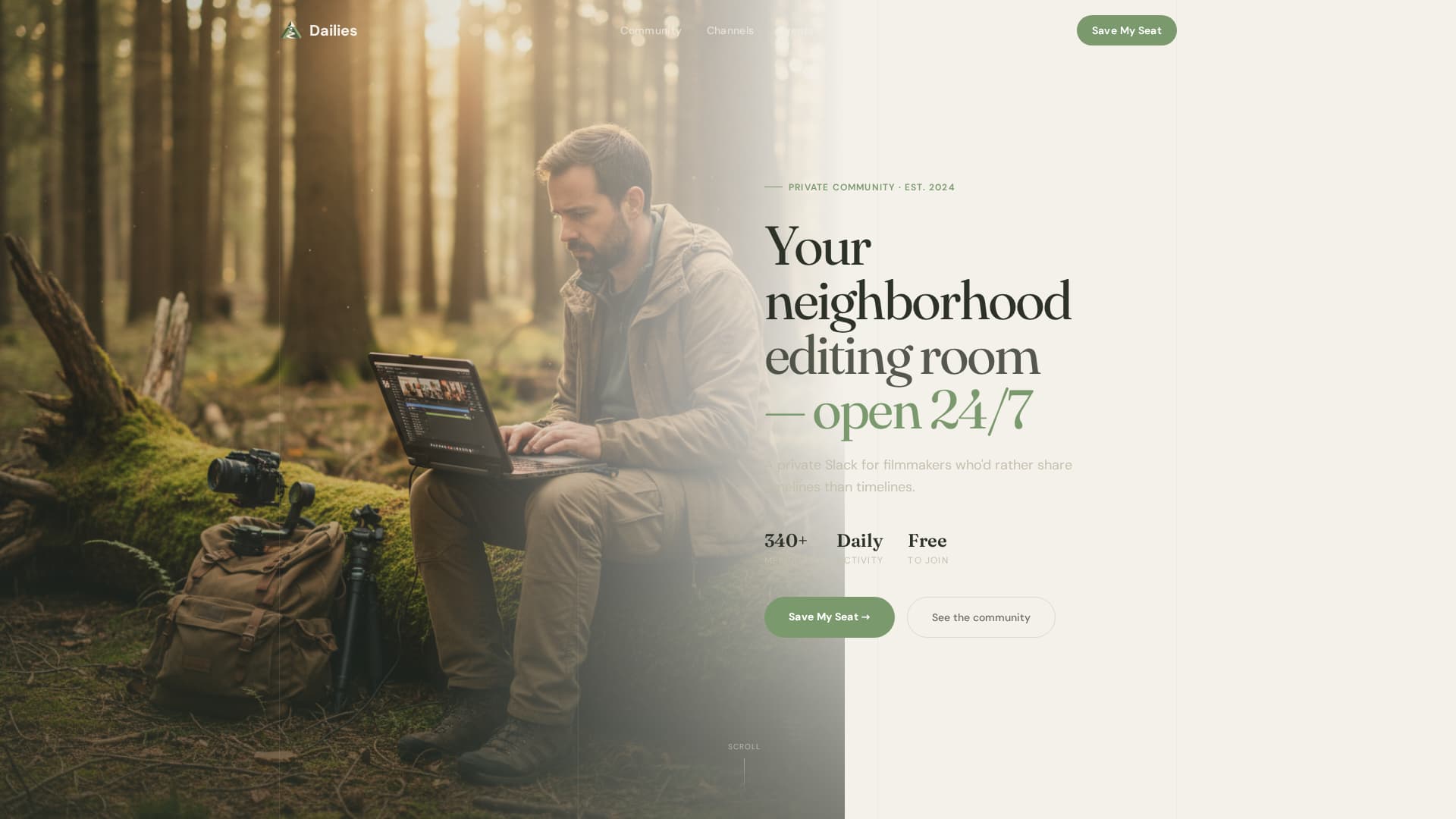 Dailies - Natureinspired Videographer Landing Page Template