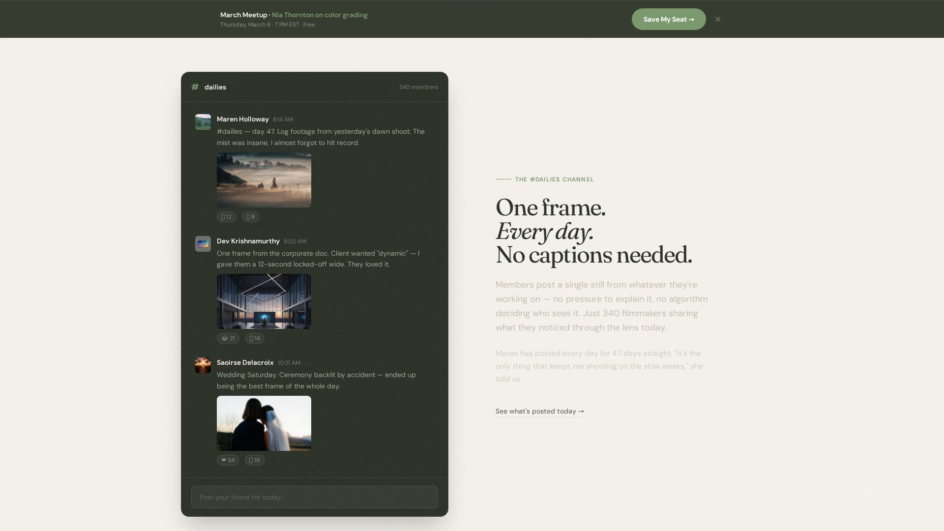 Dailies - Natureinspired Videographer Landing Page Template