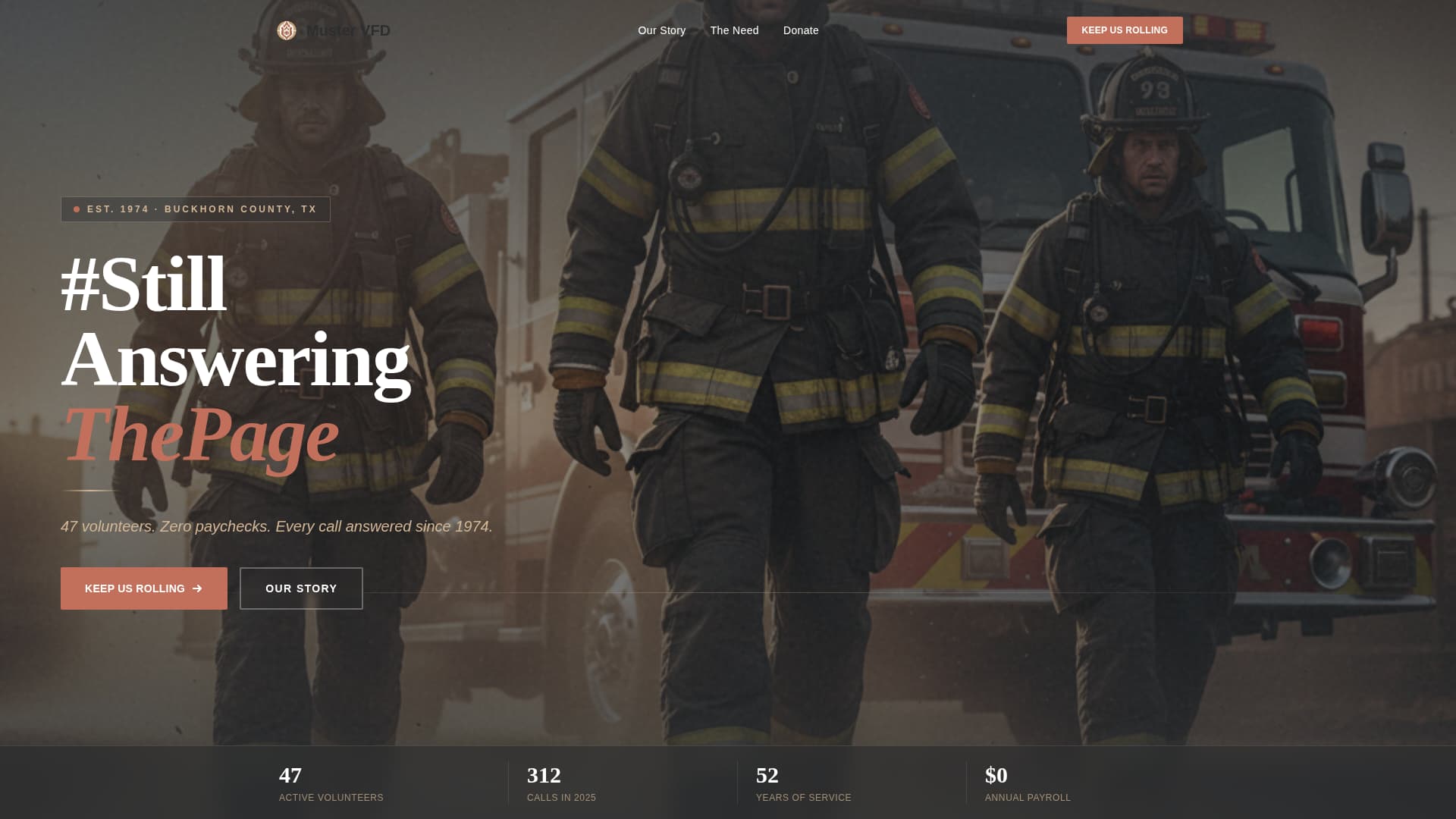 Muster - Compelling Firefighter Landing Page Template