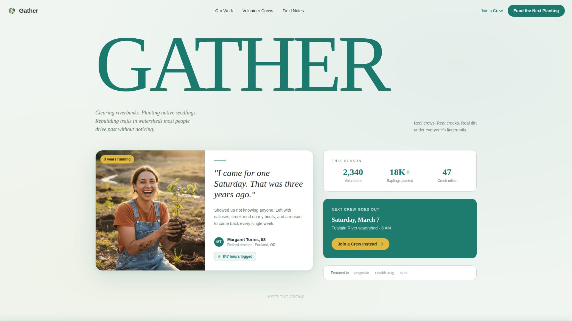 Gather - Impactful Volunteer Landing Page Template