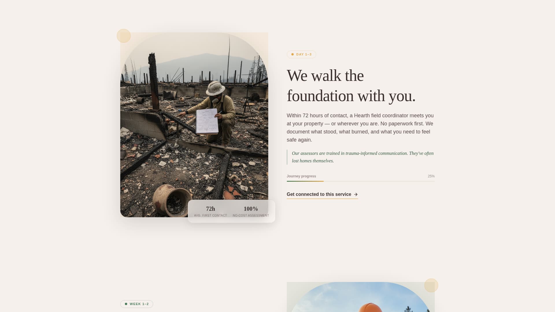 Hearth - Compassionate Wildfirerecovery Landing Page Template