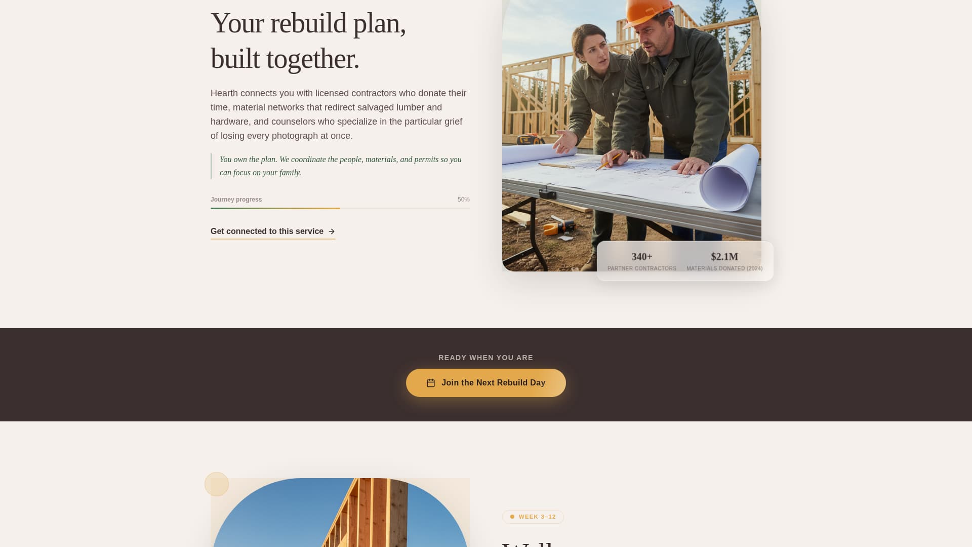 Hearth - Compassionate Wildfirerecovery Landing Page Template