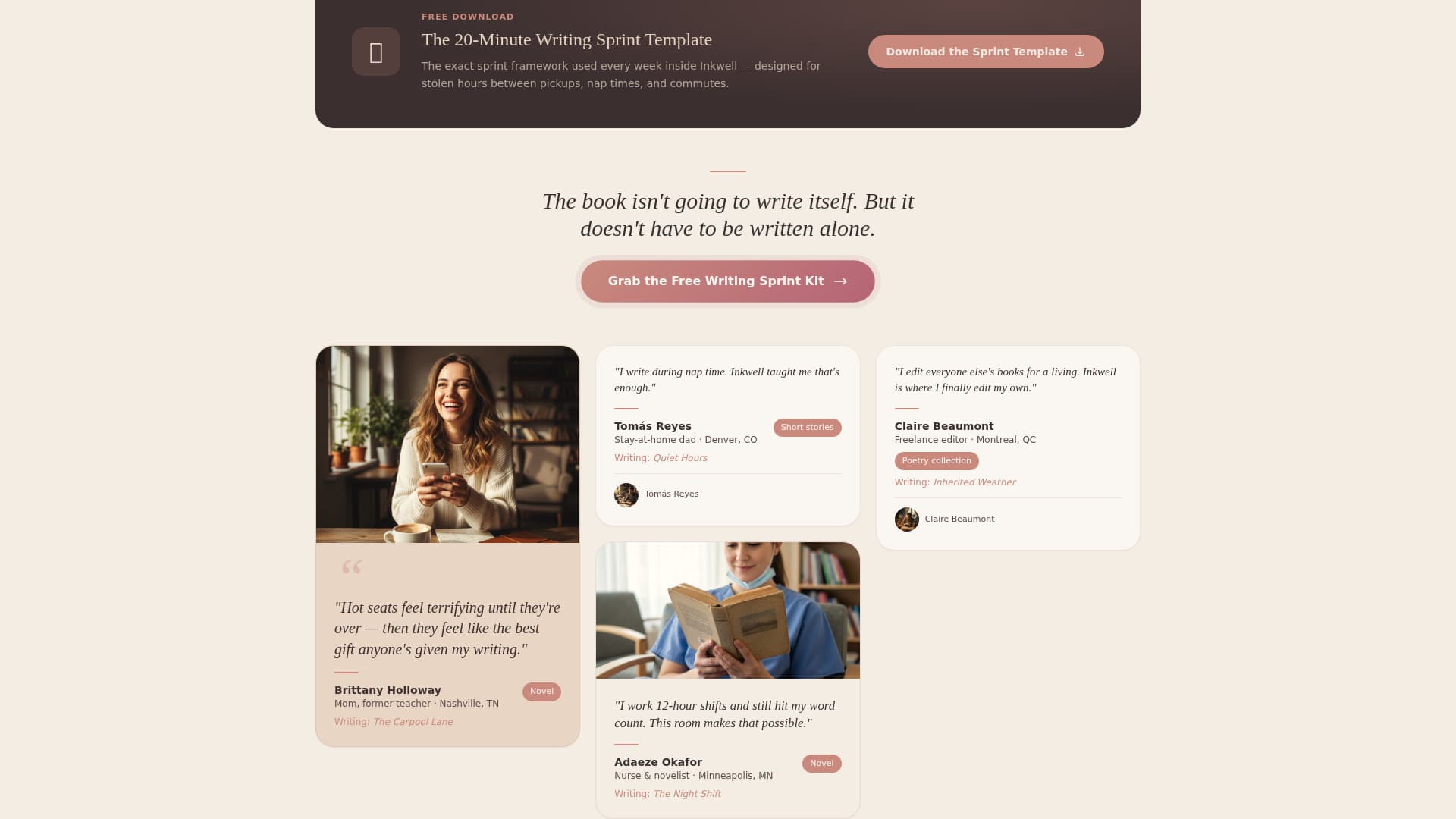 Inkwell - Inspiring Authors Landing Page Template