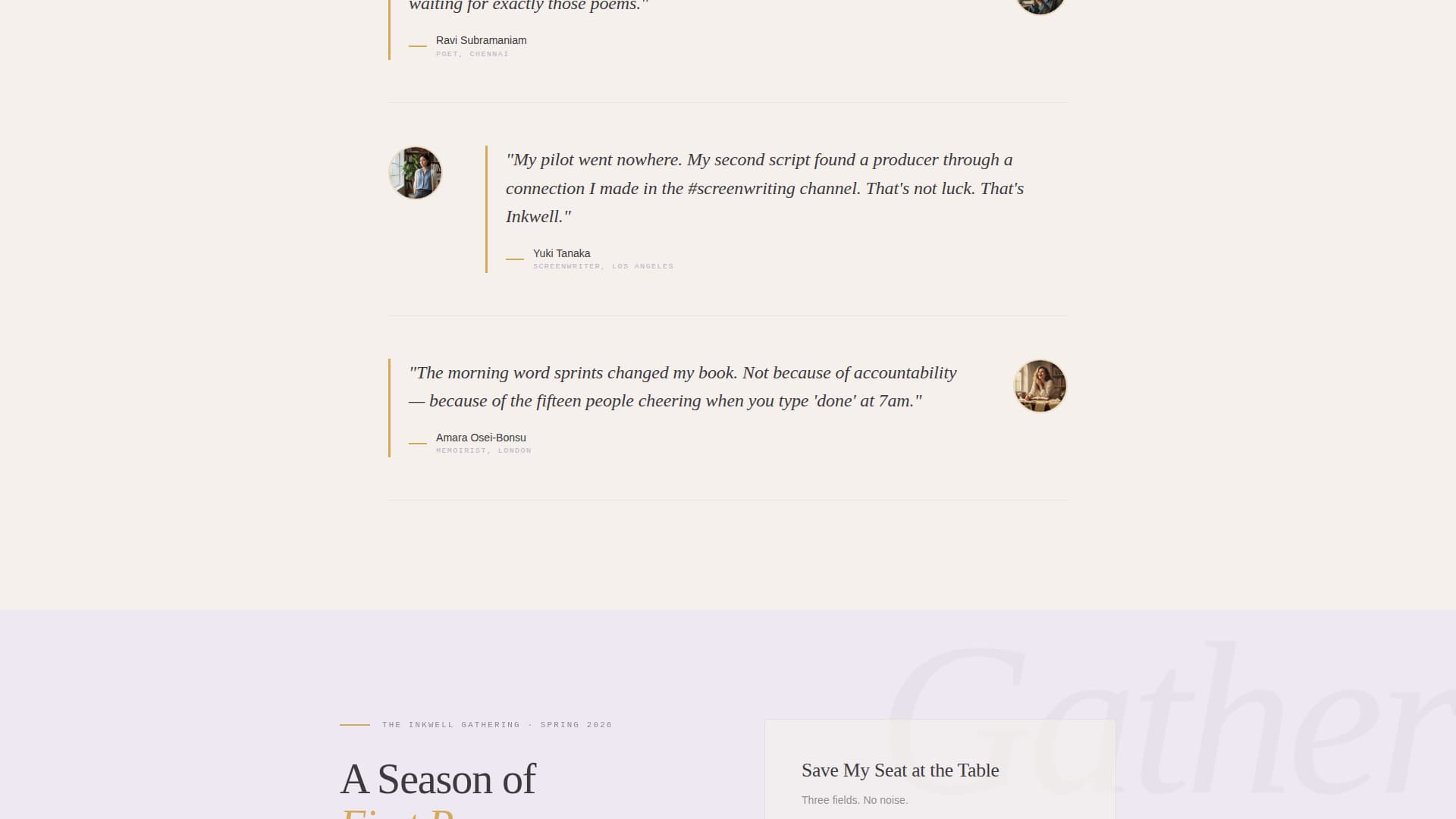 Inkwell - Heartfelt Writers Landing Page Template