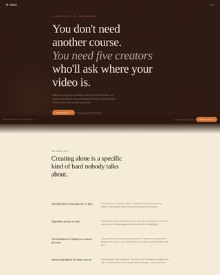 Gather - Accountability YouTuber Landing Page Template