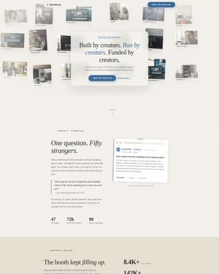 Broadcast - Heartfelt YouTubers Landing Page Template