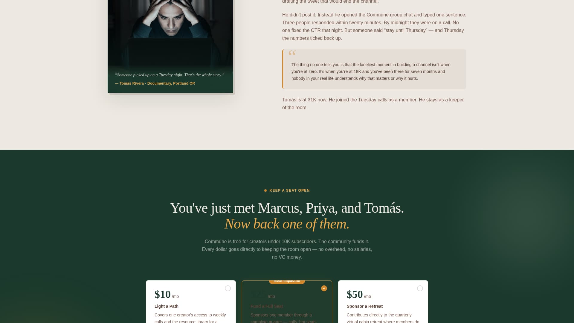 Commune - Inspiring Youtubers Landing Page Template