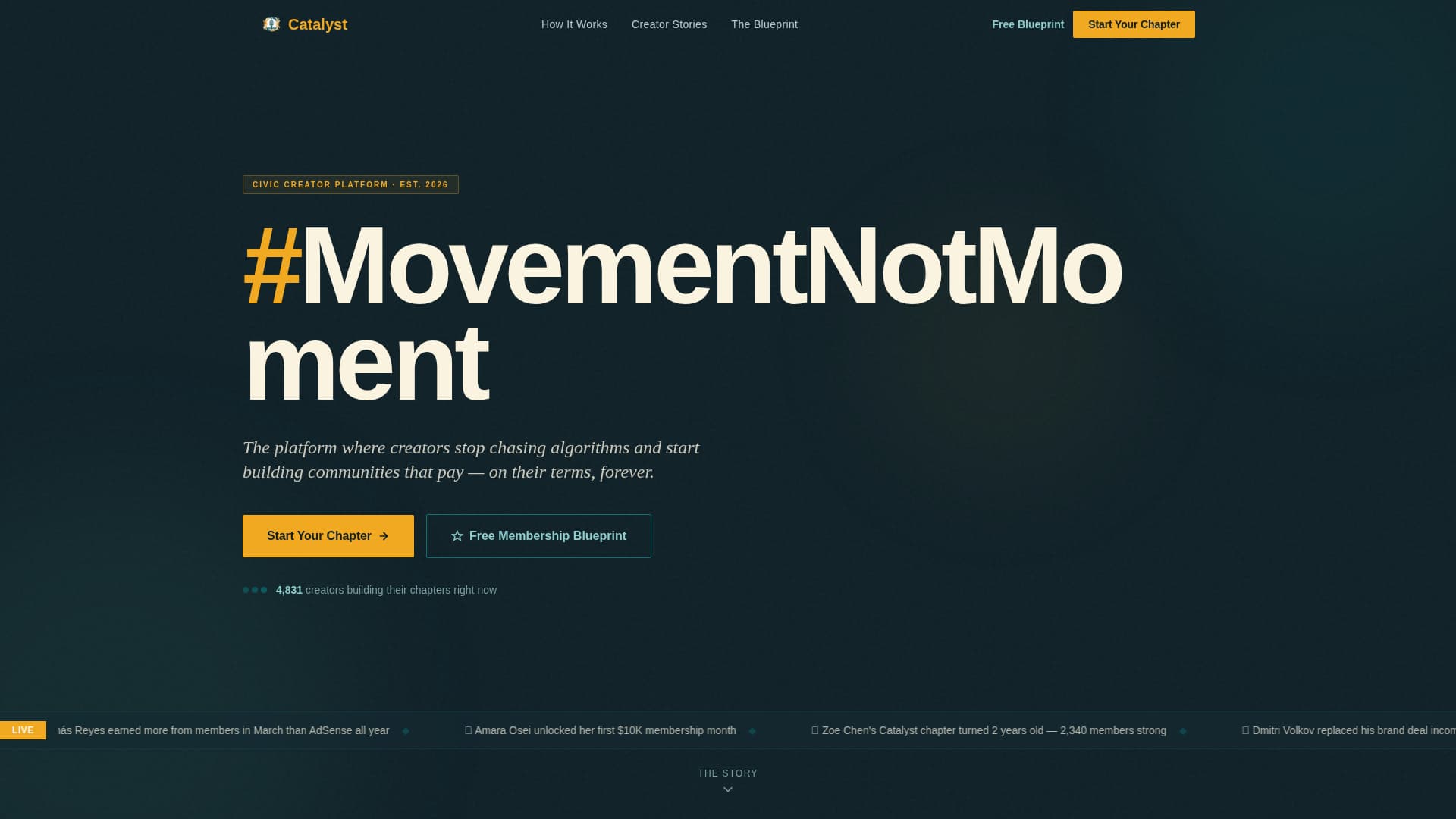 Catalyst - Civic Youtubers Landing Page Template