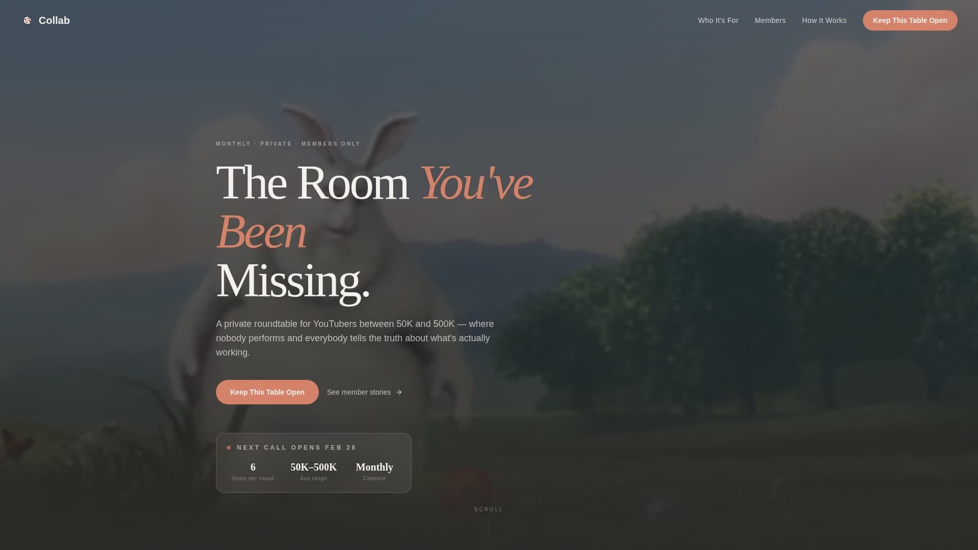 Collab - Transformative Youtubers Landing Page Template