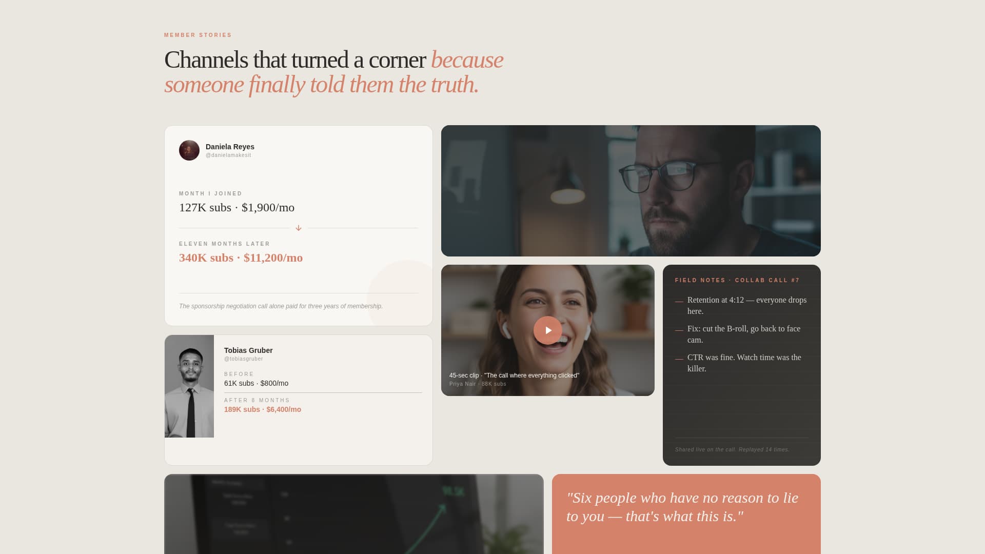 Collab - Transformative Youtubers Landing Page Template