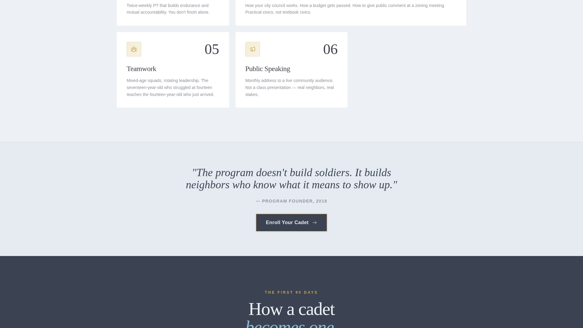 Cadets - Inspiring Youthdevelopment Landing Page Template
