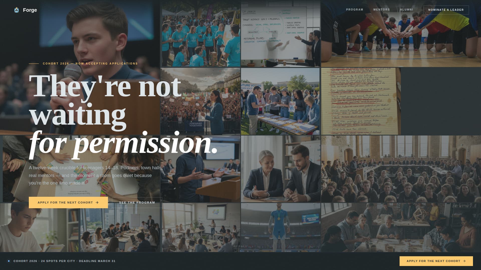 Forge - Empowering Youthleadership Landing Page Template