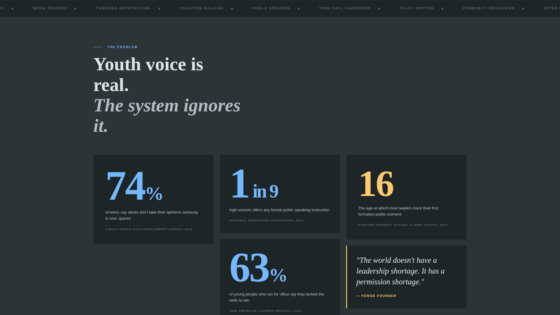 Forge - Empowering Youthleadership Landing Page Template