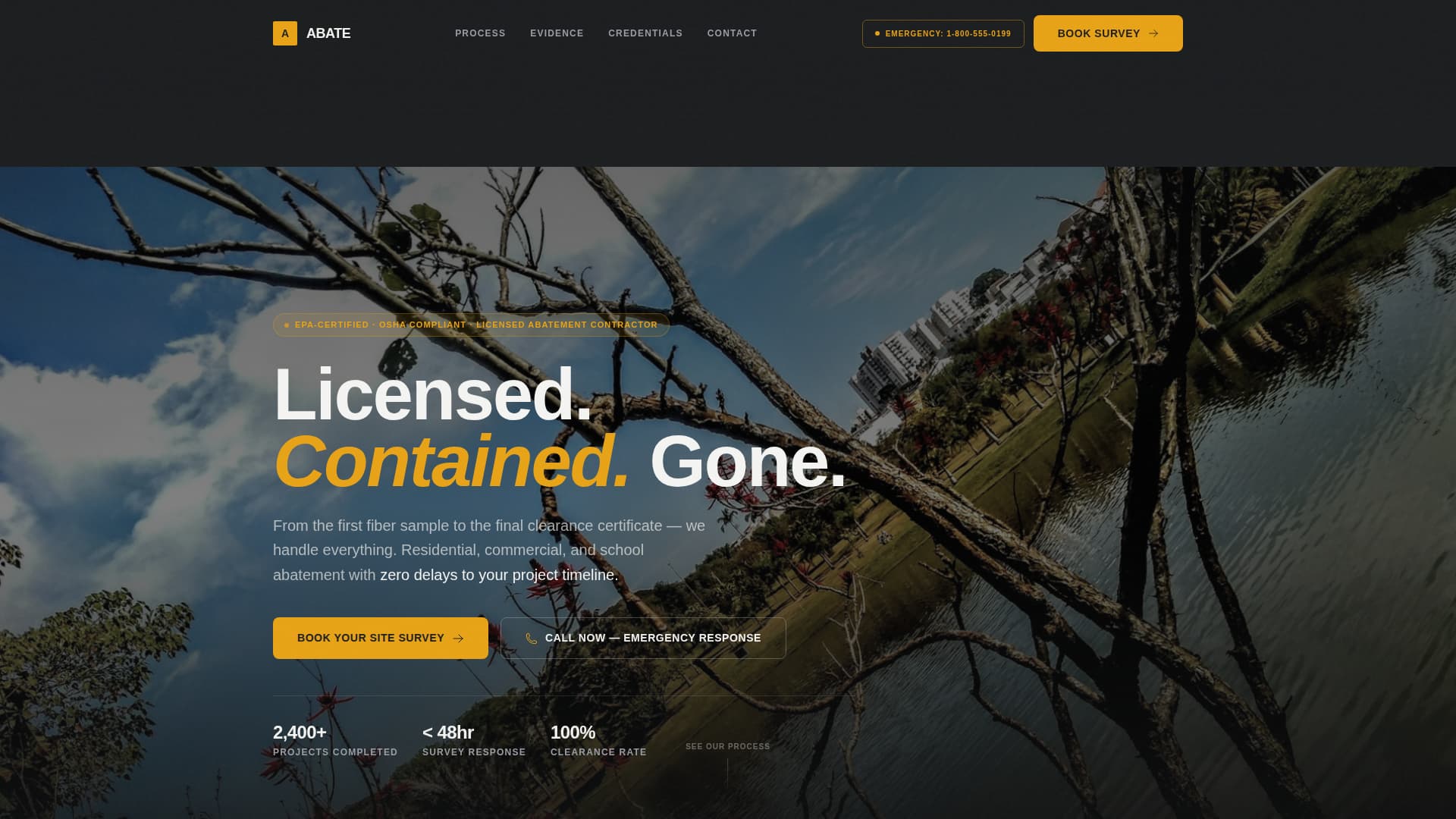 Abate - Licensed Abatement Landing Page Template