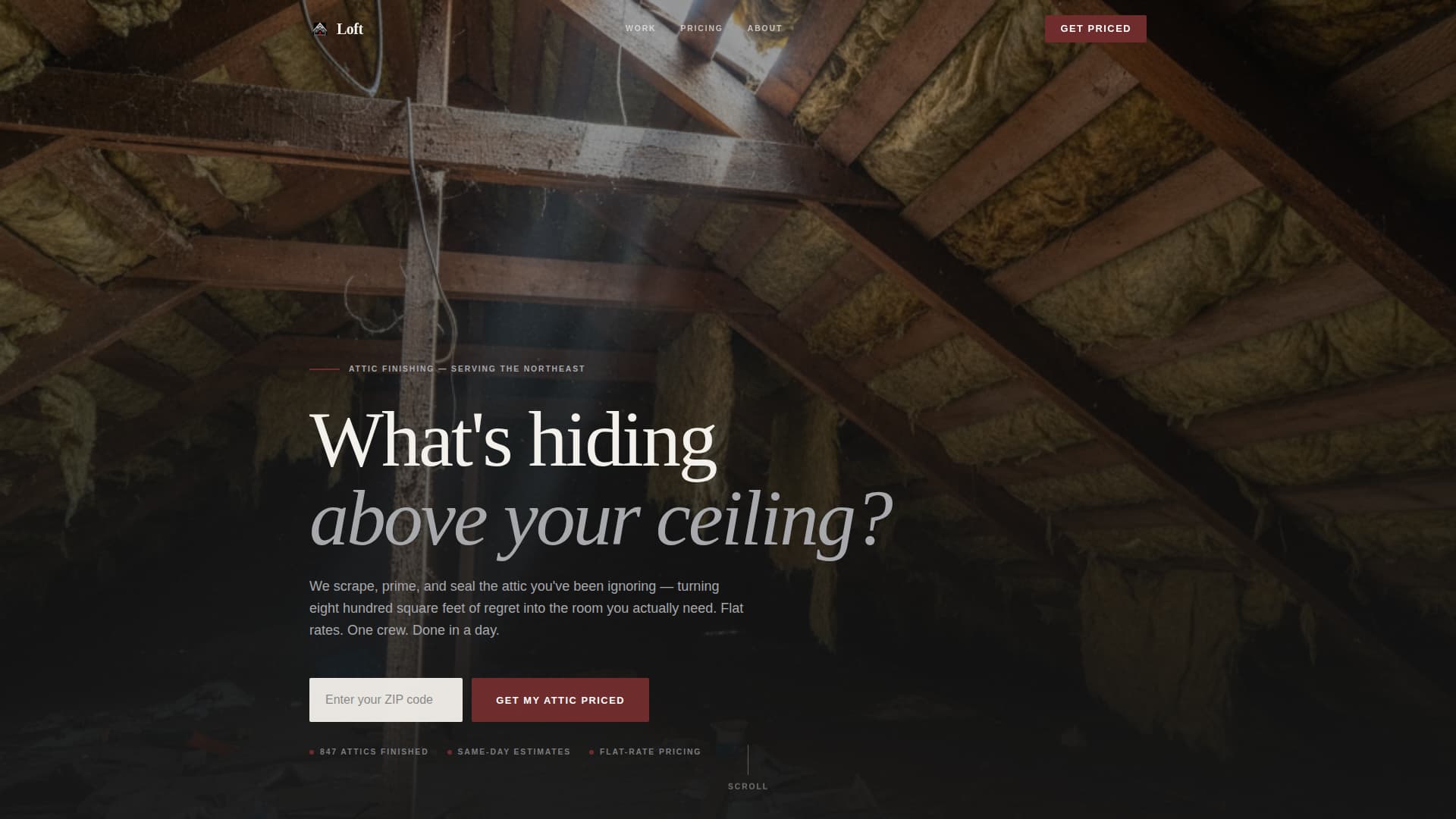 Attic Renovation Pricing Website Template