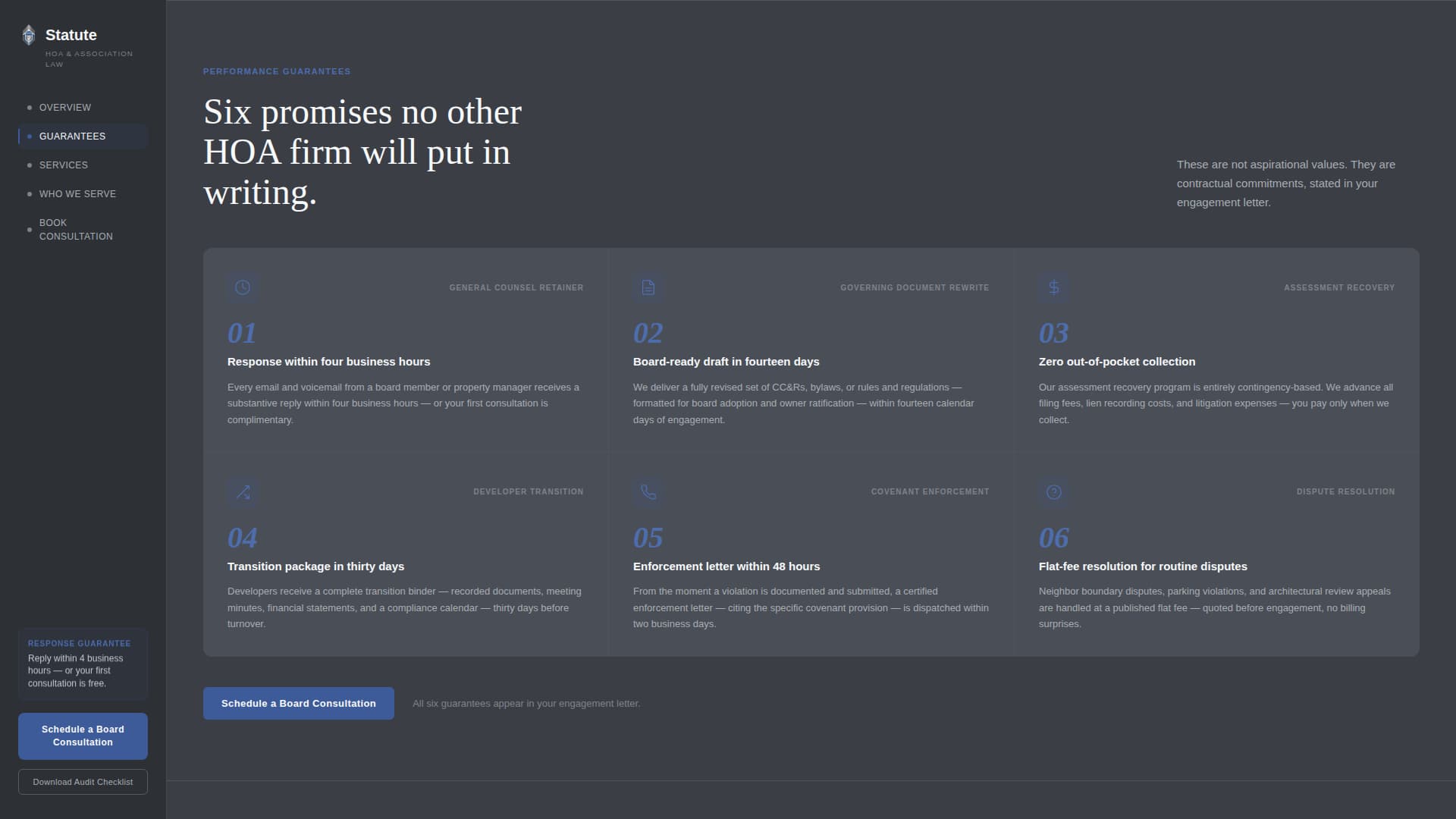 Statute - Authoritative Hoa Landing Page Template