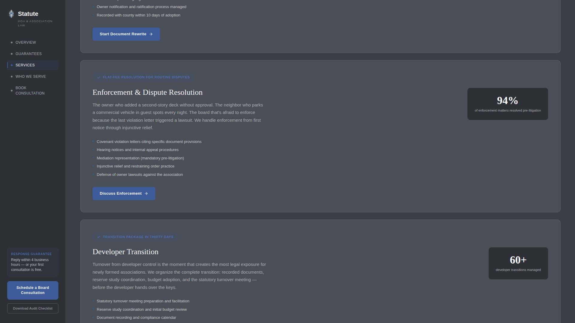 Statute - Authoritative Hoa Landing Page Template