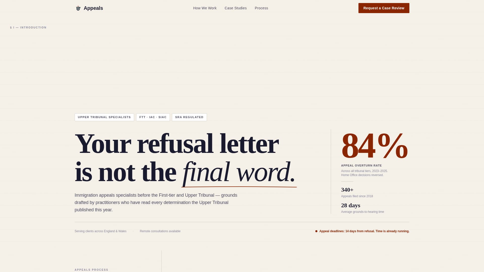 Appeals - Authoritative Immigration Landing Page Template