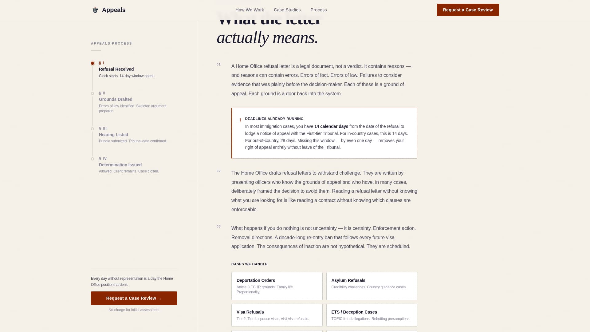 Appeals - Authoritative Immigration Landing Page Template