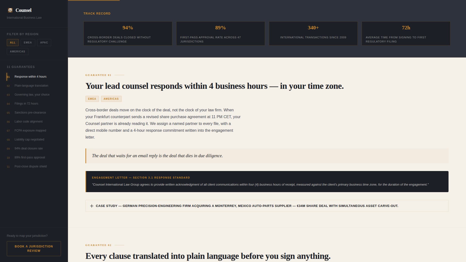 Counsel - Authoritative Internationallaw Landing Page Template