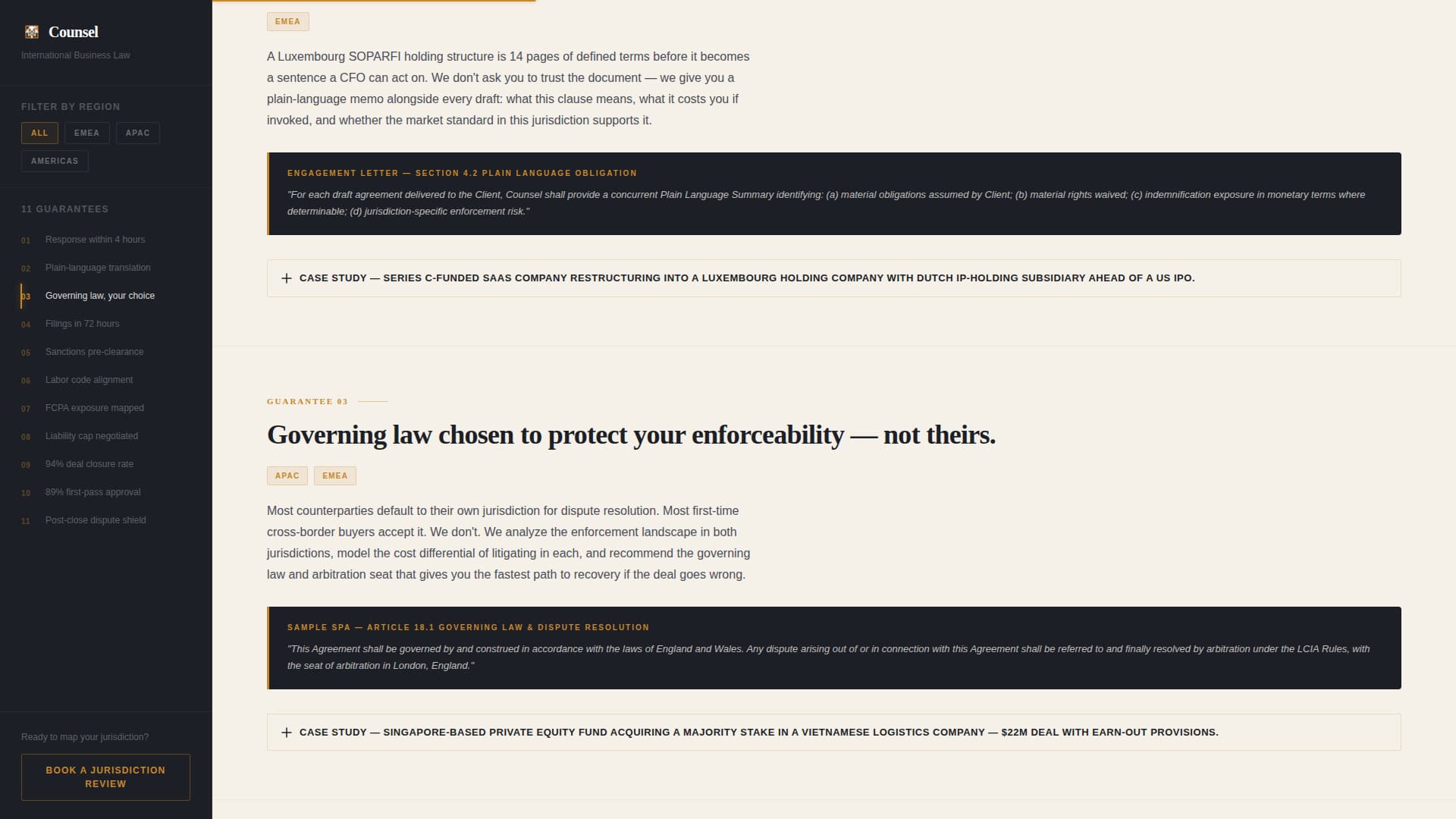 Counsel - Authoritative Internationallaw Landing Page Template