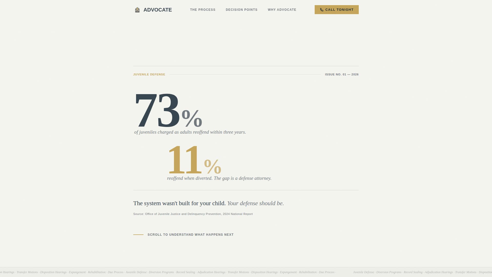 Advocate - Authoritative Juveniledefense Landing Page Template