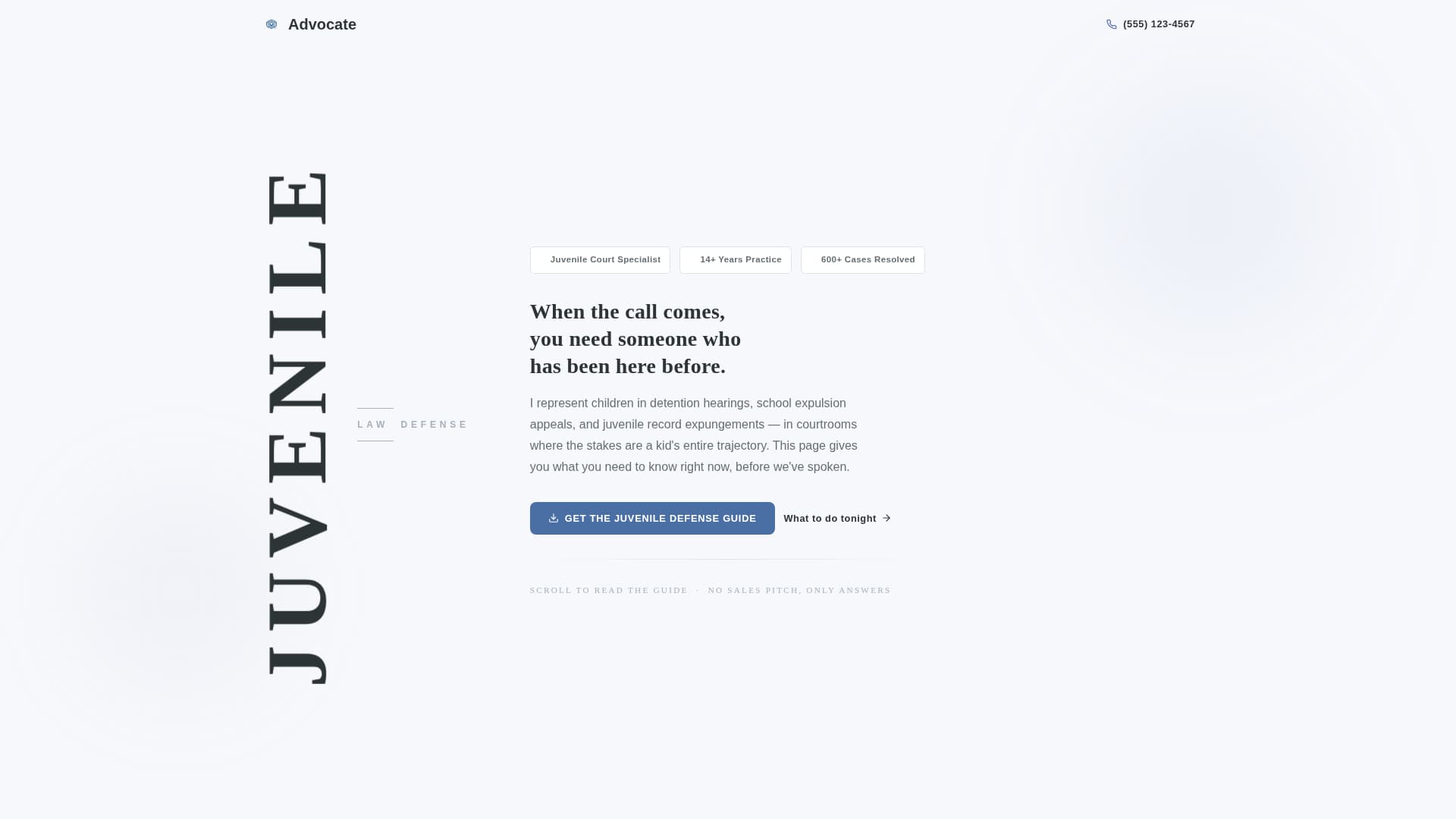 Advocate - Trusted Juvenile Landing Page Template