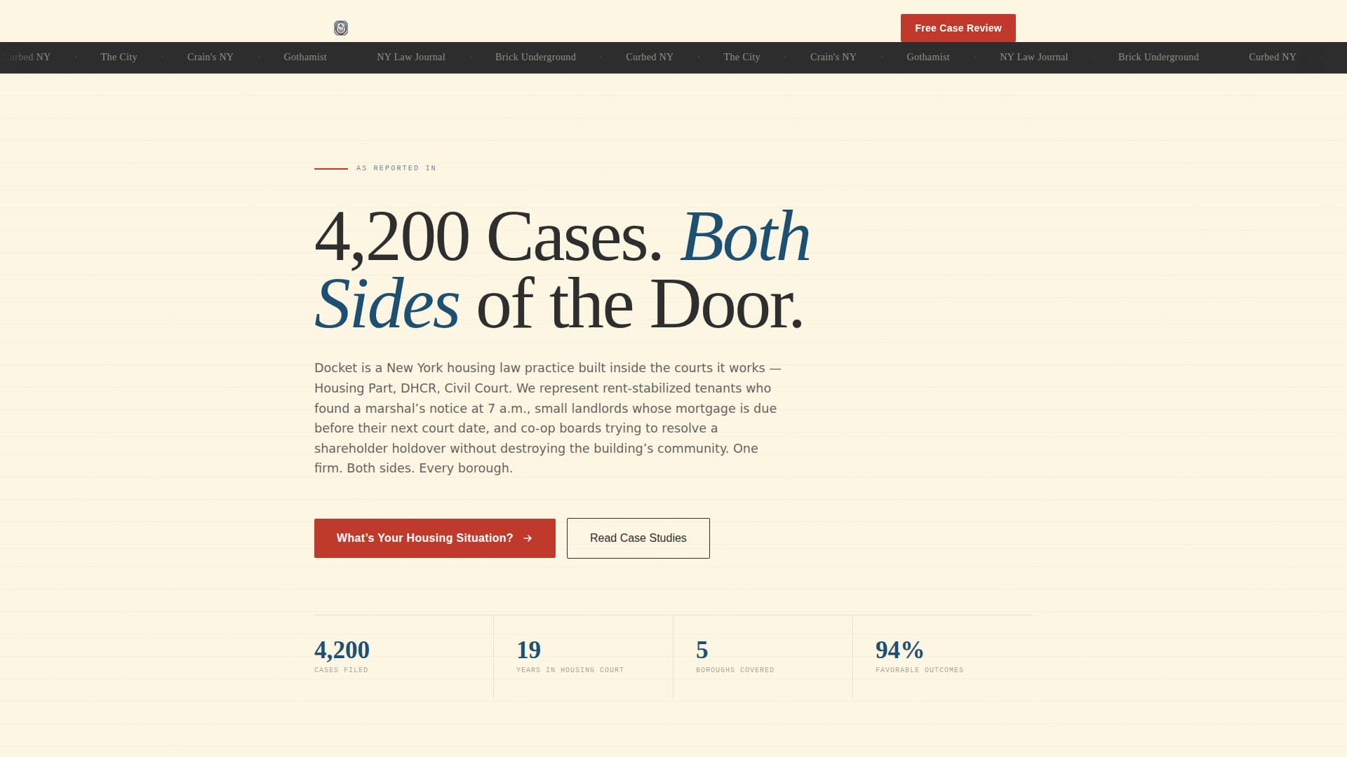 Docket - Authoritative Landlordtenant Landing Page Template