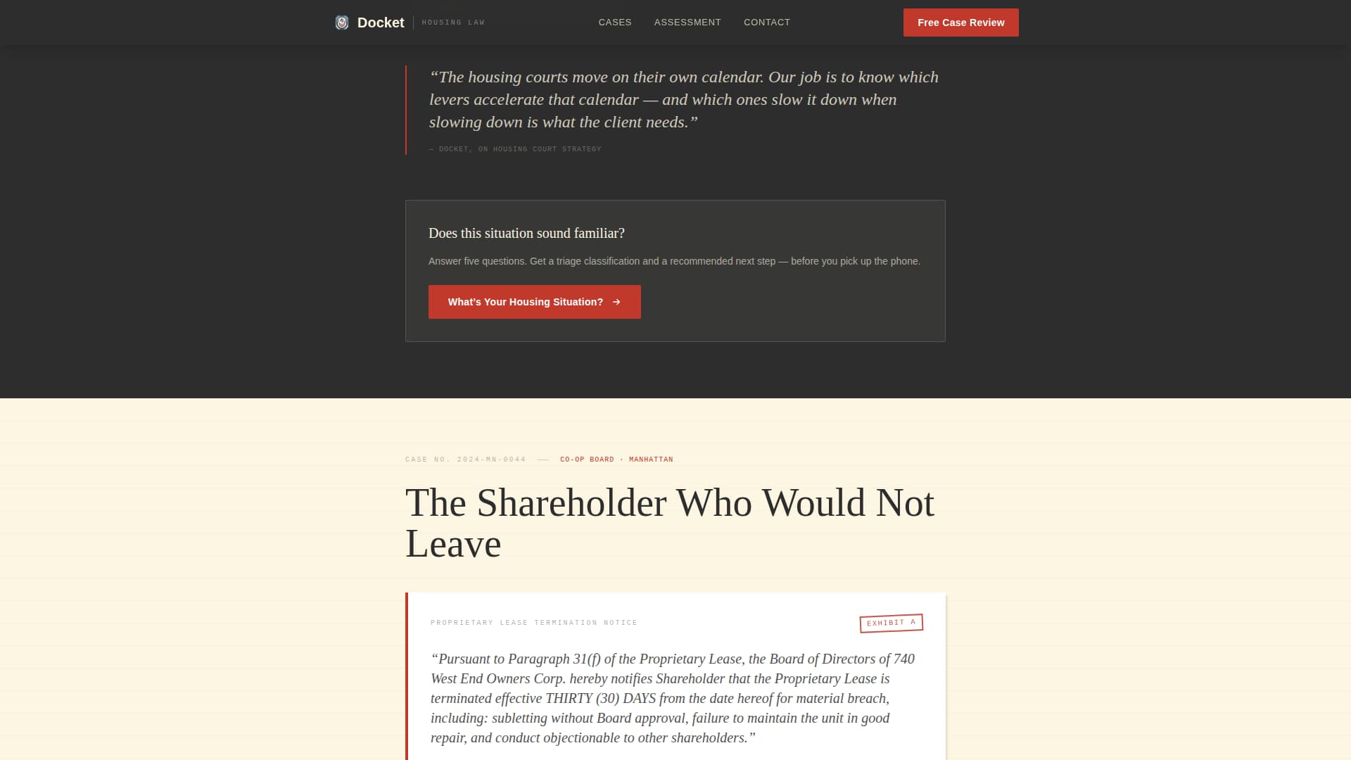Docket - Authoritative Landlordtenant Landing Page Template