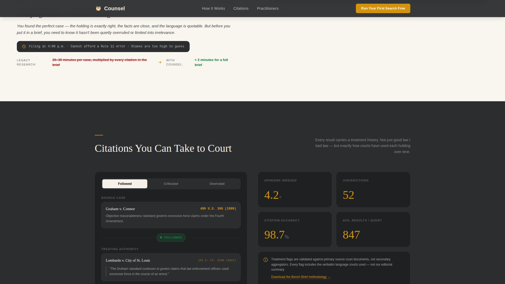 Counsel - Authoritative Legalresearch Landing Page Template